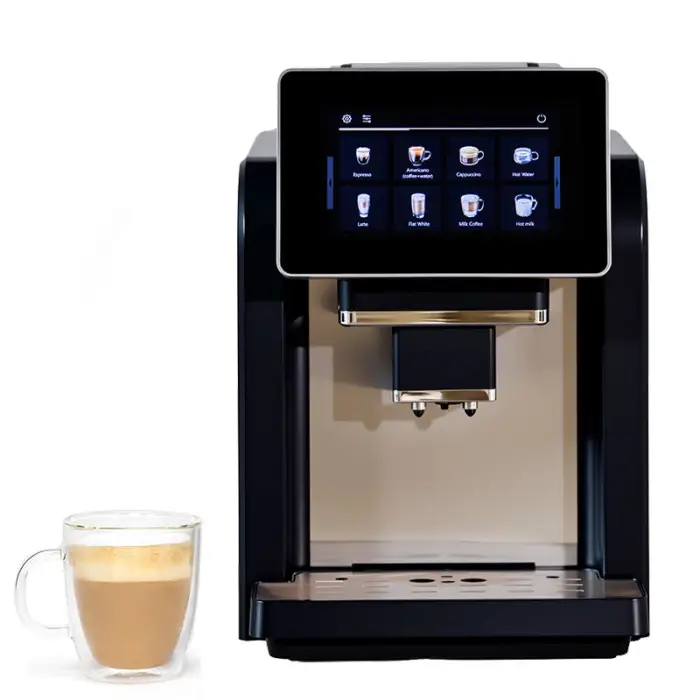 Design Make 21 Kinds of Coffee Beverages 7inch Big Screen Fully Automatic Coffee Machine With Bigger Bean Container