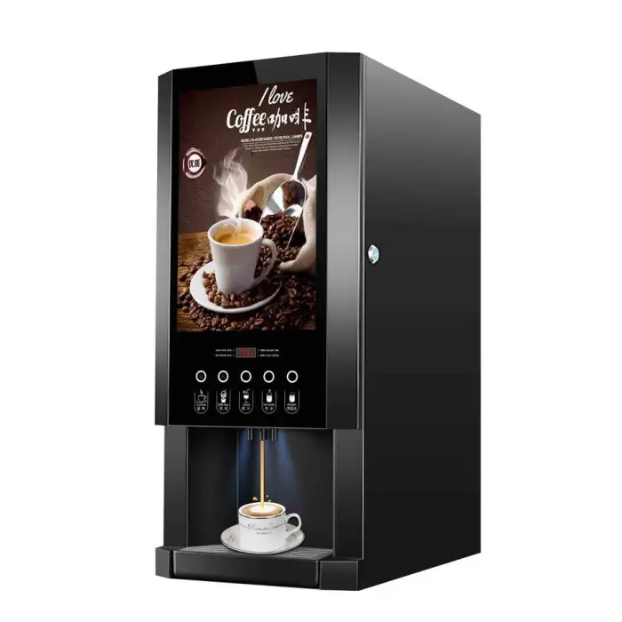E-30SW 3 Isntant Coffee Machine Commercial Automatic Coffee Dispenser Milk Tea Vending Machine LED Advertising Box