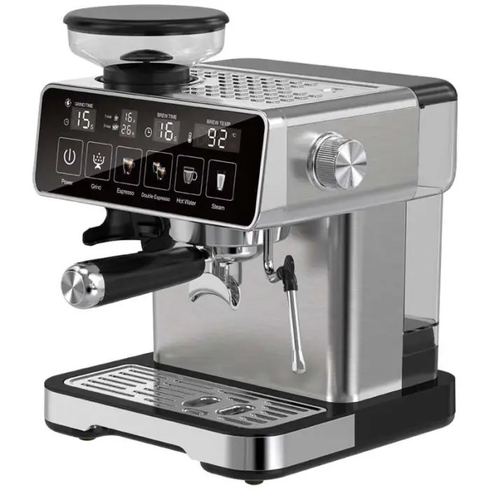 Tenfly Bean Grinding Coffee Machine, Touch Screen Stainless Steel Espresso Machine, Italy Home Coffee Machine Custom