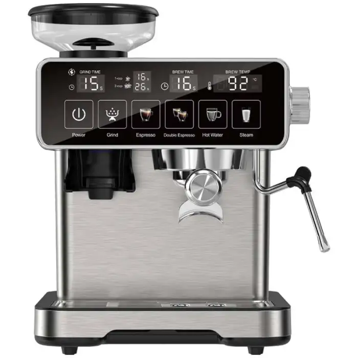 Tenfly Bean Grinding Coffee Machine, Touch Screen Stainless Steel Espresso Machine, Italy Home Coffee Machine Custom