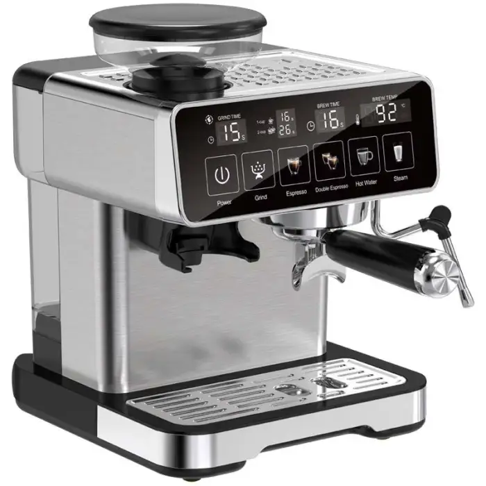 Tenfly Bean Grinding Coffee Machine, Touch Screen Stainless Steel Espresso Machine, Italy Home Coffee Machine Custom