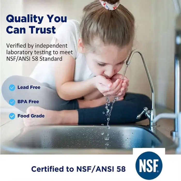 Hikins 75GPD 4-Stages Installation-Free Reverse Osmosis RO Water Purifier with Built-in Faucet