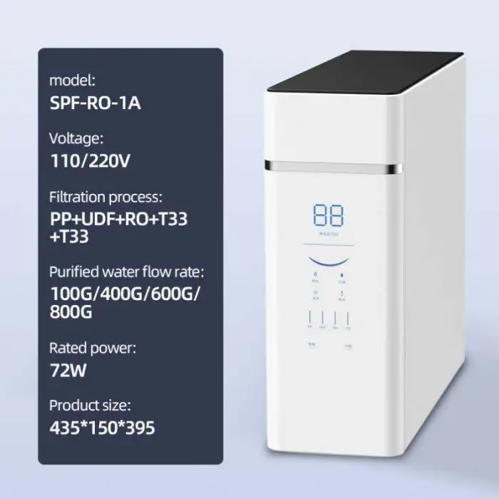Intelligent Reverse Osmosis Water Purifier System Tankless Electric Household RO Purifier with Intelligent Water Filter