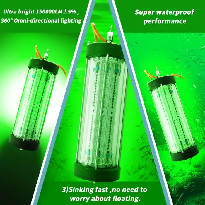 Fish Light LED Lure Fishing 2000 Watt Fishing Farms 360 Degree IP65 Double Waterproof Fishing Light Lamp