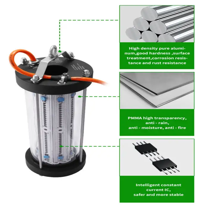 Fish Light LED Lure Fishing 2000 Watt Fishing Farms 360 Degree IP65 Double Waterproof Fishing Light Lamp