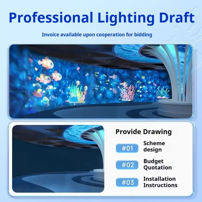 Dual Lens LED Logo Gobo Projector IP65 Waterproof Custom Advertising Lights for Events Dynamic Sea Ocean Decoration