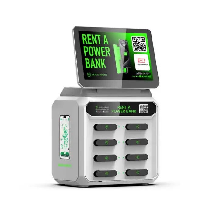 With Screen Rental Station for Commercial Outdoor Cafe Restaurant APP Rental Software 8 Slot Online Payment Rental Station