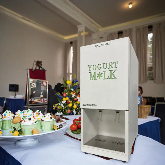 Commercial Equipment Machinery - Professional 10L BIB Yogurt Dispenser with Refrigerated Dual Tank for Milk Juice Beverage