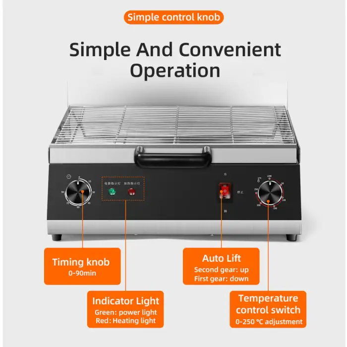 Commercial Electric Automatic Lift Broiler Kitchen Equipment Salamander Grill Fish Meat Machine