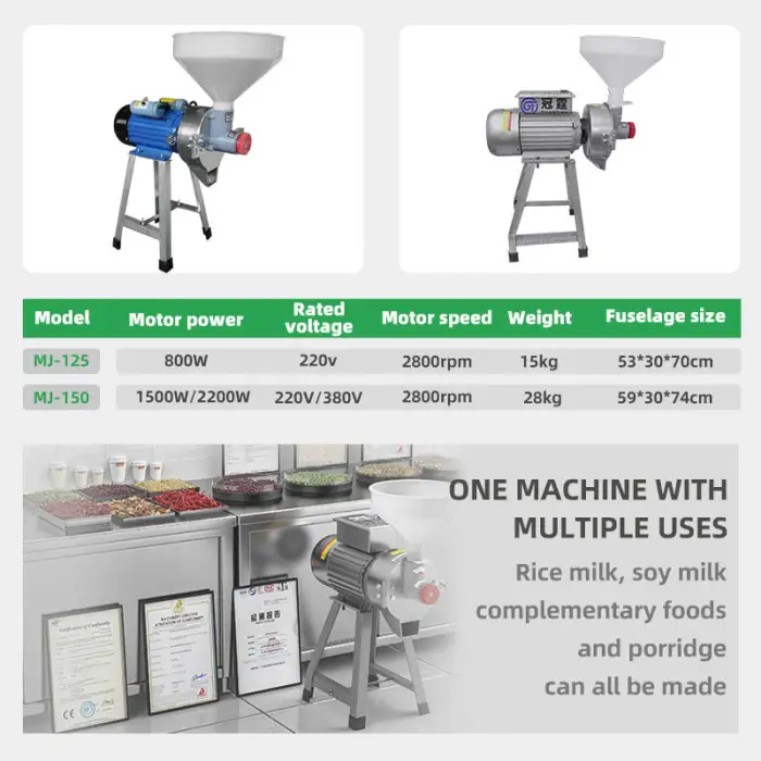 Electric Feed Milling Machine Wet and Dry Wheat Grain Corn Crusher Corn Grain Rice Coffee Bean Wheat Flour Mill Grain Grinder