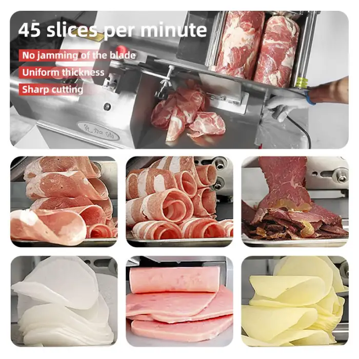 Frozen Fresh Meat Slicing Machine Electric Lamb Beef Pork Chicken Bacon Cheese Slicer