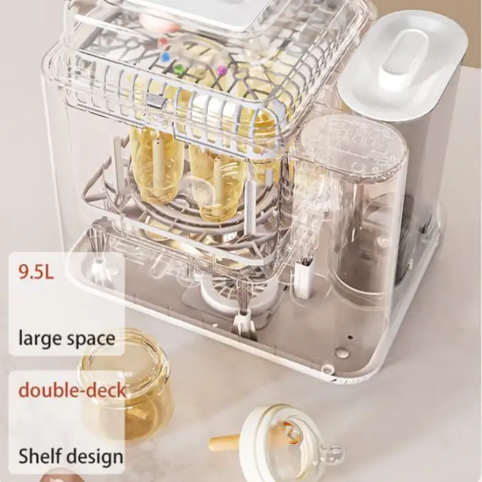 NCVI Fully Automatic Electric Baby Milk Bottle Washer and Dryer 360 Degree Washing and Sterilizing Essential Baby Supply