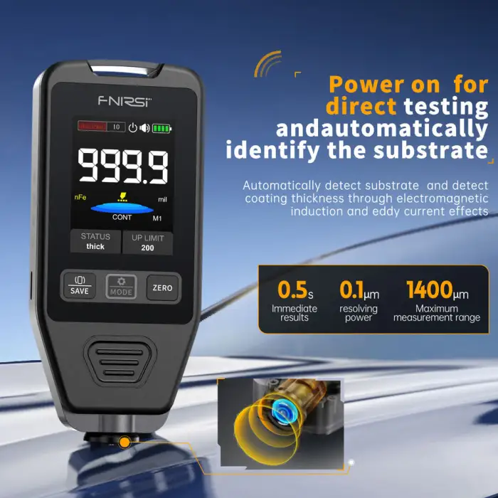 Rechargeable Car Paint Tester With 3 Modes Coating Thickness Gauge 0-1400um