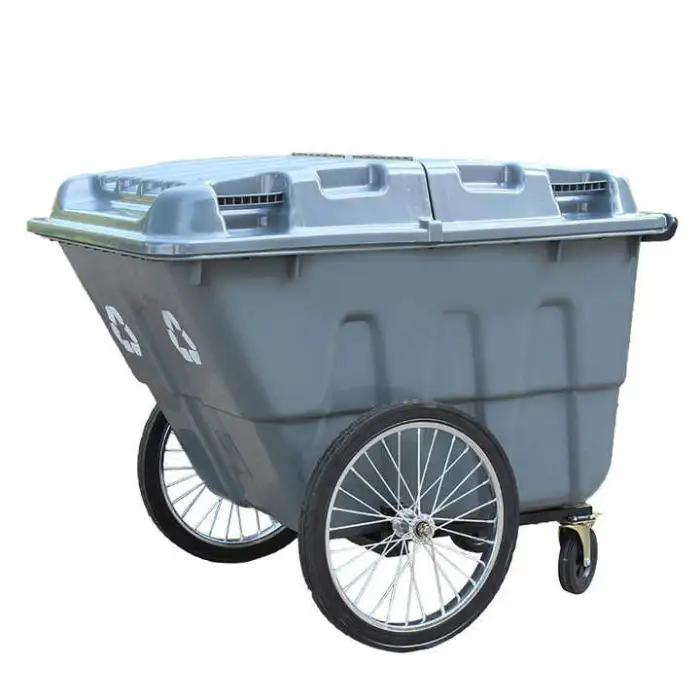 400L Hdpe Garbage Bin With Wheels and Lid Plastic Trash Bin