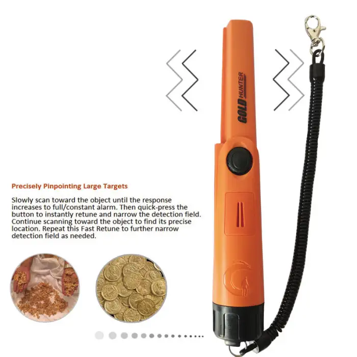 Fully Waterproof Gold Hunter TM Pinpointing Metal Detector, Hand Held Treasures Gold Finder Pinpointer