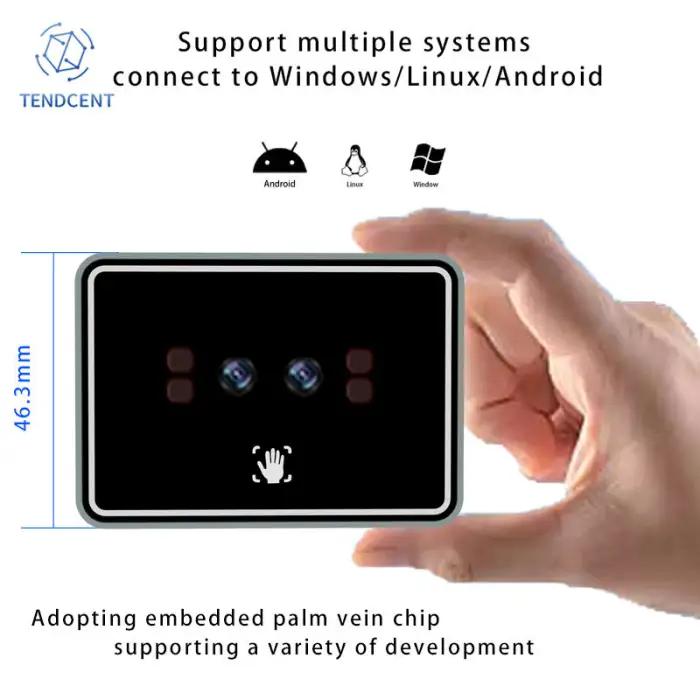 Tendcent Binocular Palm Vein Scanner Access Control Module Support With Customizable OEM/ODM Logo Palm Vein Recognition SDK