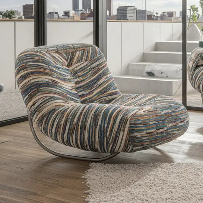 Living Room Chair Ergonomic Design Adult Living Room Bedroom Comfortable Relaxation Padded Fabric Upholstered Furniture