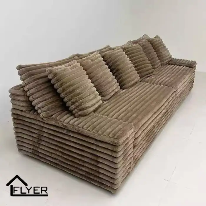 Modern Vacuum Compressed Sofa Plush Corduroy Sectional Sofa Living Room Bedroom Recliner Lazy Sofa Bed