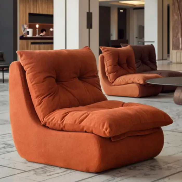 Living Room Chair MORE DESIGN Modern Simple Minimalist Velvet Leisure Reclining Lounge Chair Single Seater Luxury Comfortable