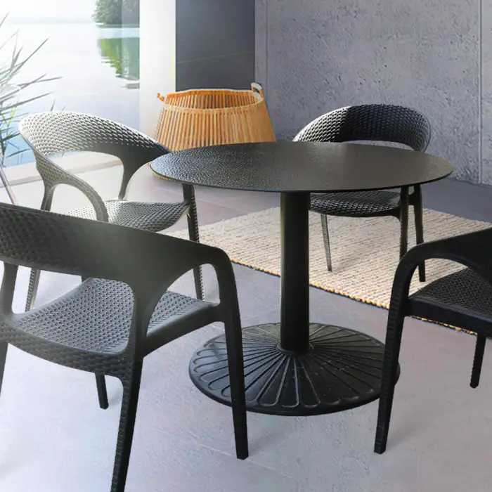 Modern Minimalist Aluminum Alloy Office Desk with Circular Top 60x60x75cm ASTM Standard