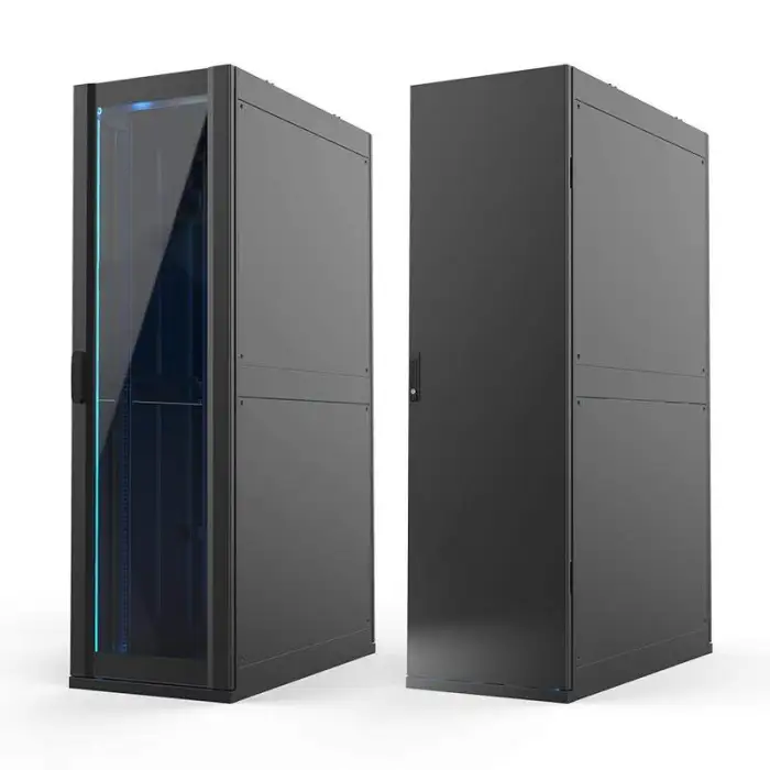 Ningbo Lepin Product Smart Network Cabinrt 42u 19inch Glass Door Black Cabinet for Micromodule Data Center