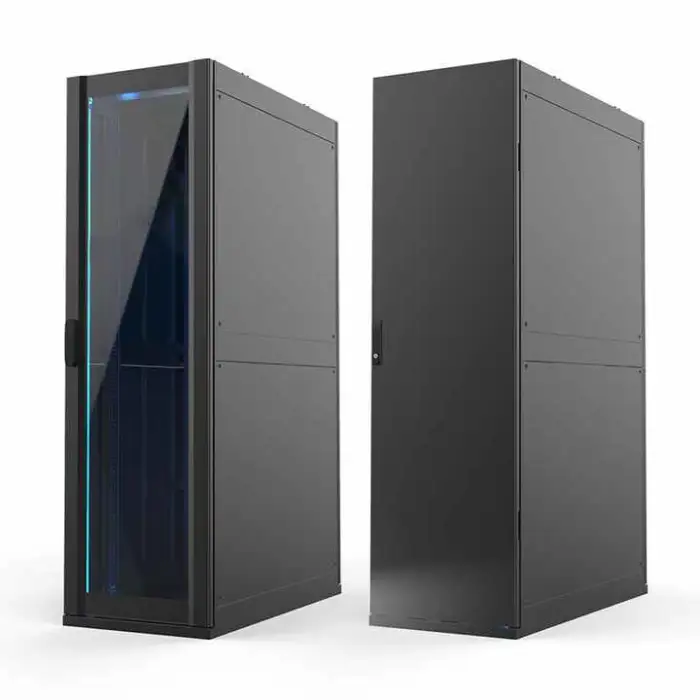 Ningbo Lepin Product Smart Network Cabinrt 42u 19inch Glass Door Black Cabinet for Micromodule Data Center