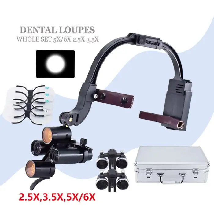 5x/6x Dental Loupes Wireless Rechargeable Medical Headlight 5W Dentistry Led Binocular Magnifier Dental Surgical Equipments