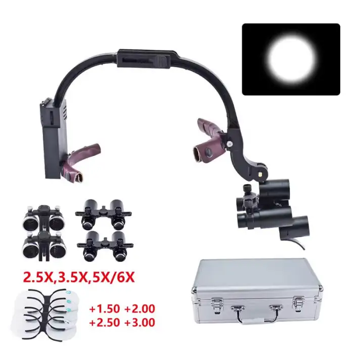 5x/6x Dental Loupes Wireless Rechargeable Medical Headlight 5W Dentistry Led Binocular Magnifier Dental Surgical Equipments
