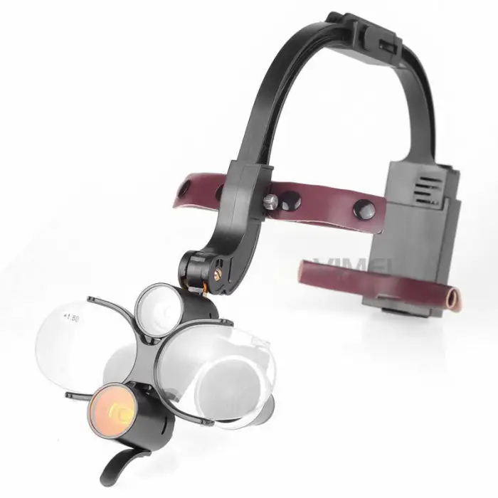 Medical Dental Binocular Loupes with Headlight 6.0X/2.5X/3.5X Binocular Surgical Loupes Magnifier
