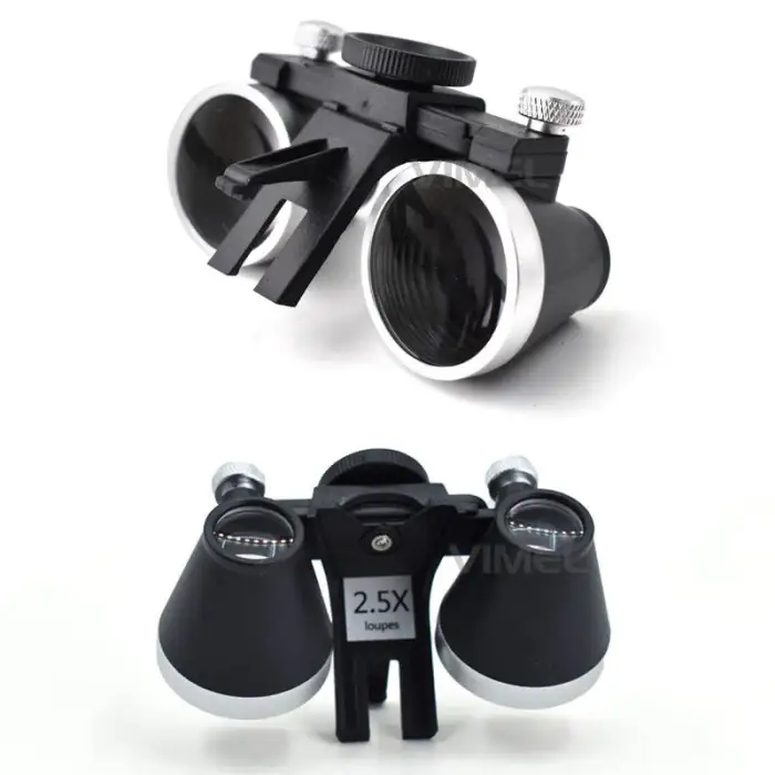 Medical Dental Binocular Loupes with Headlight 6.0X/2.5X/3.5X Binocular Surgical Loupes Magnifier