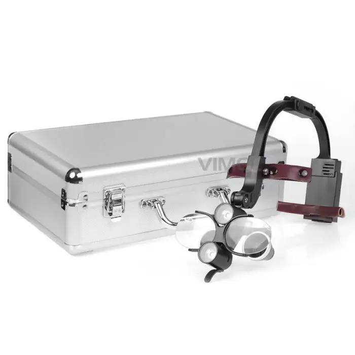 Medical Dental Binocular Loupes with Headlight 6.0X/2.5X/3.5X Binocular Surgical Loupes Magnifier