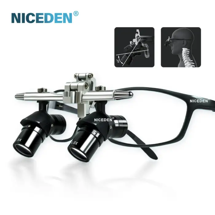 Dental Ergo Loupes 4X 5X 6X Magnification Optical Lens Adjustable Working Distance with Headlight