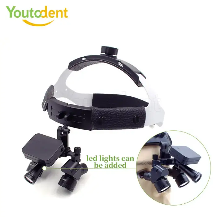 48 Degree LED Dental Loupes 5X Adjustability Electric-powered Head Mounted Surgical Loupes Including 2 Batteries CE Certified