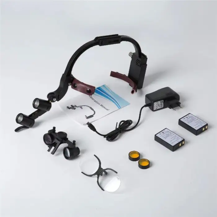 Electric Dental LED Loupes with Headlight 2.5x/3.5x Surgery Magnifier for Optimal Visualization