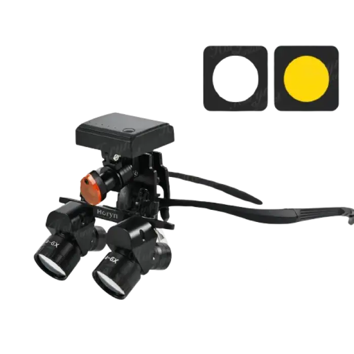 Dental Surgery Headlight 48 Angle Loupes 4-6X with 5W LED Binocular Magnifier 300-600 mm Interpupillary Distance Adjustable