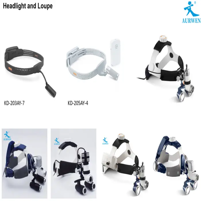 AURWEN All-in-One 2.5X 3.5X Illuminating Dental Loupe 3W ENT LED Head Light Veterinary Examination Powered Electricity CE