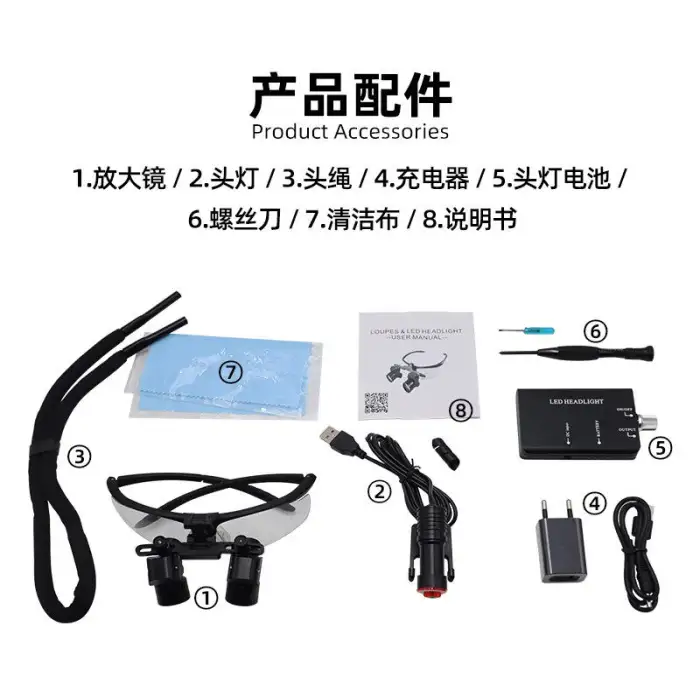 Dental Magnifier Magnification Binocular Surgical and Dental Loupes 2.5X 3.5X Dental Surgical Loupes With LED