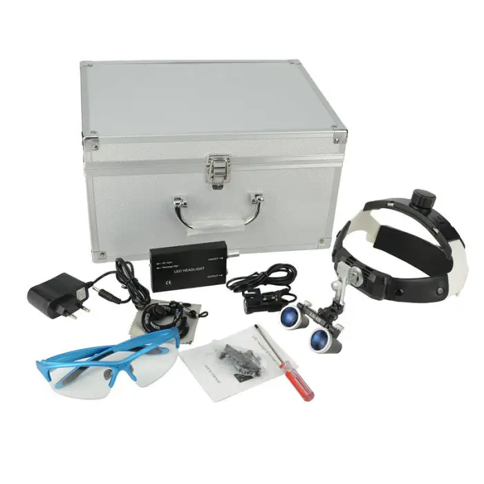 2.5X 3.5X Dental Surgical Binocular Eye Loupe LED Surgical Magnifying Glass Dental Loupe With LED Light