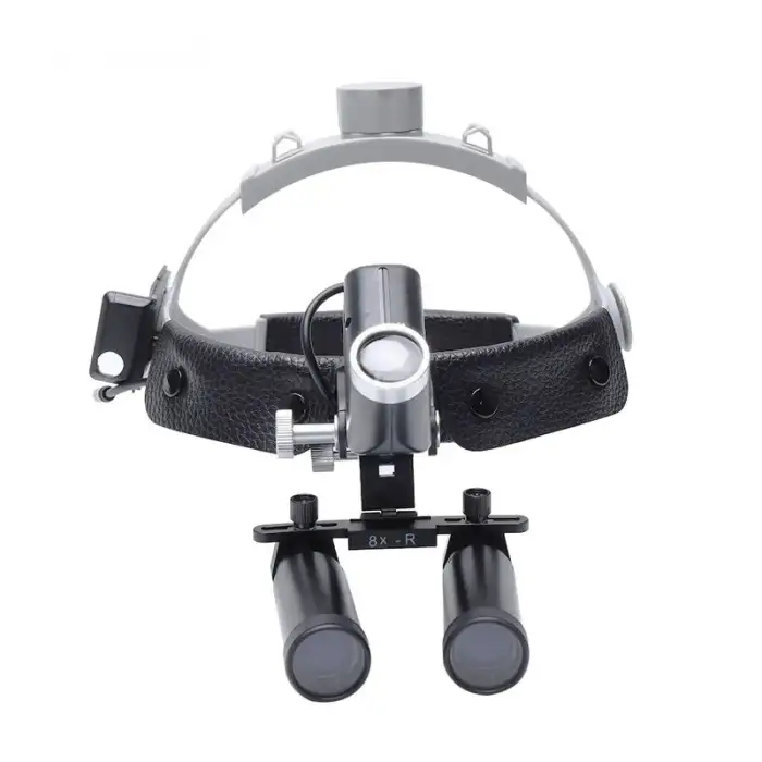 Dental 4X 5X 6X 8X Magnifier Headband Loupe With LED Lamp / 5W Headlamp Wireless Headlight Binocular Surgical Loupes