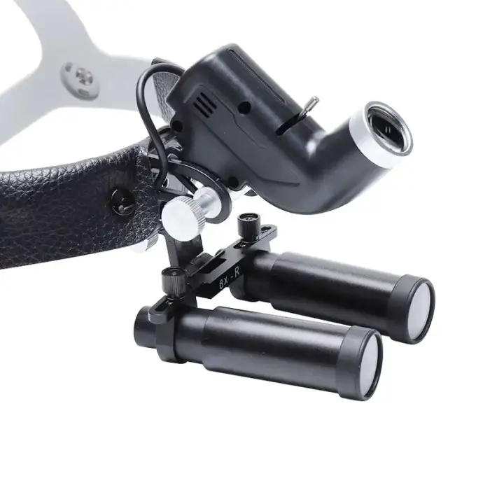 Dental 4X 5X 6X 8X Magnifier Headband Loupe With LED Lamp / 5W Headlamp Wireless Headlight Binocular Surgical Loupes