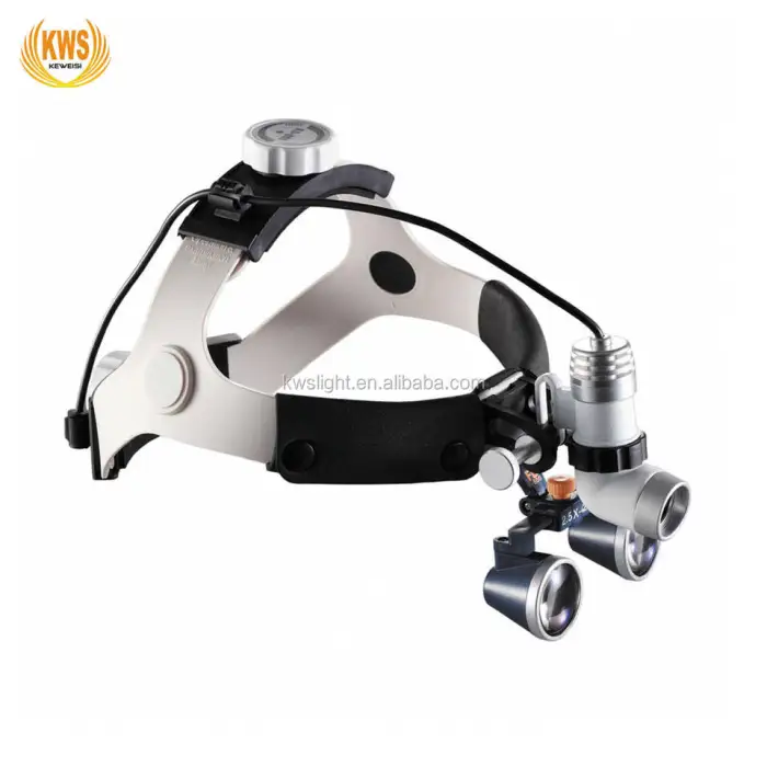 3W LED ACDC White Veterinary Surgical Headlight 2.5X Binocular Loupe Veterinary Surgical Headlight Works Charging Electricity