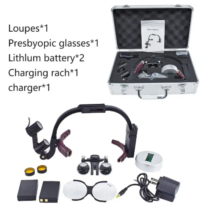 2.5X/3.5X Headband Adjustable Dentist Surgical Headlamp Dentistry Magnifier Dental LED Headlight Binocular Loupes