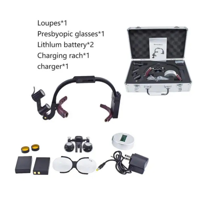 OEM 2.5X 3.5X Dental Headlamp Medical Loupes Magnifier Wireless Surgical Headlight