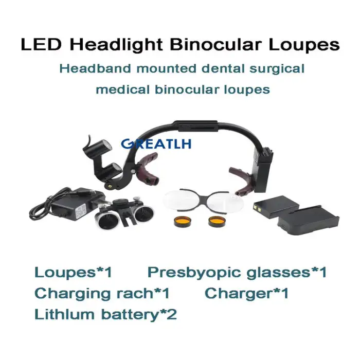 Dental LED Headlight Binocular Loupes Medical Wireless Magnifiers Glasses Dental Loupes 2.5x 3.5x Magnifier