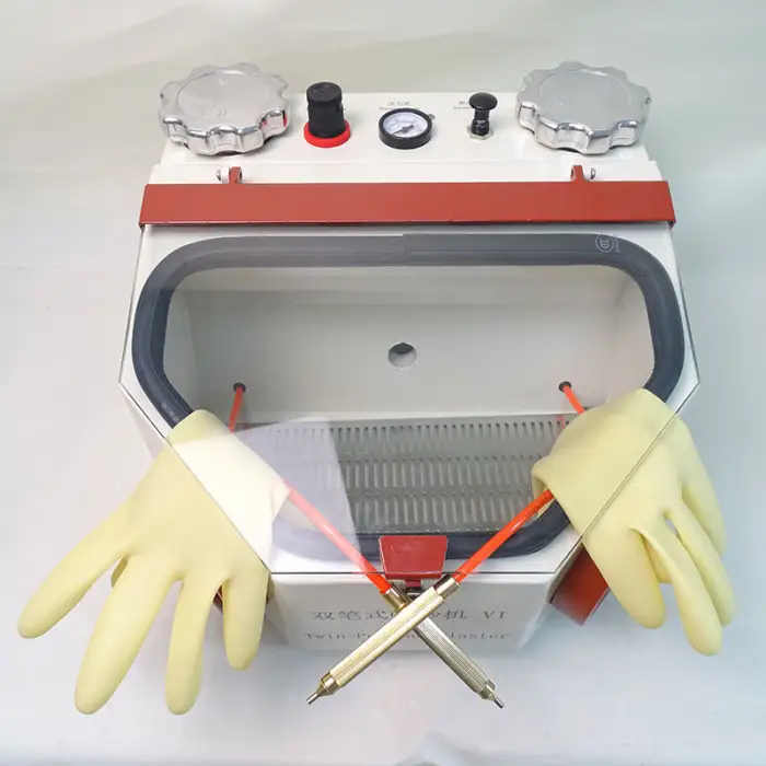 Products Dental Sandblaster Double Pen Sandblasting Machine With Light Tooth Blasting Electric Twin-pen Blasting Unit