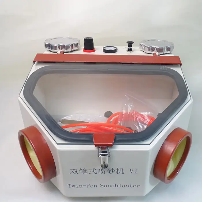 Products Dental Sandblaster Double Pen Sandblasting Machine With Light Tooth Blasting Electric Twin-pen Blasting Unit