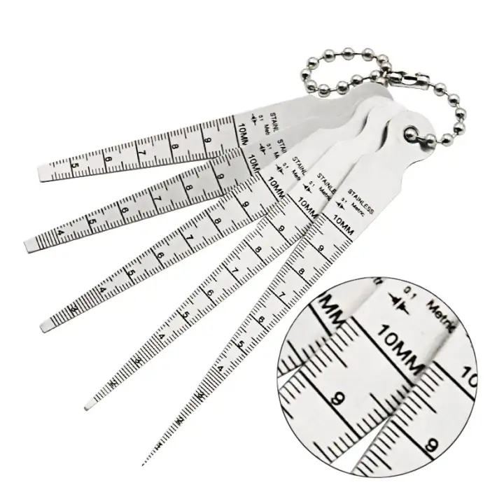 5-Piece Stainless Steel Taper & Feeler Gauge Set for Precision Drill Hole Measurement (1-10mm)