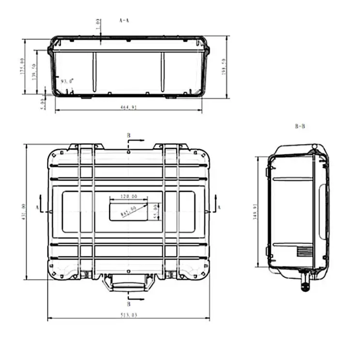 Low Shockproof Waterproof Enclosure Waterproof Plastic Case With Foam 546*400*200mm CTB21 Outdoor Tool Case