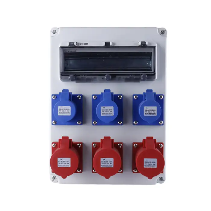 MUTAI IP44 IP66 3 4 5 Pin 3 Phase AC Low Voltage Plastic Waterproof Electrical Portable Power Station Distribution Box