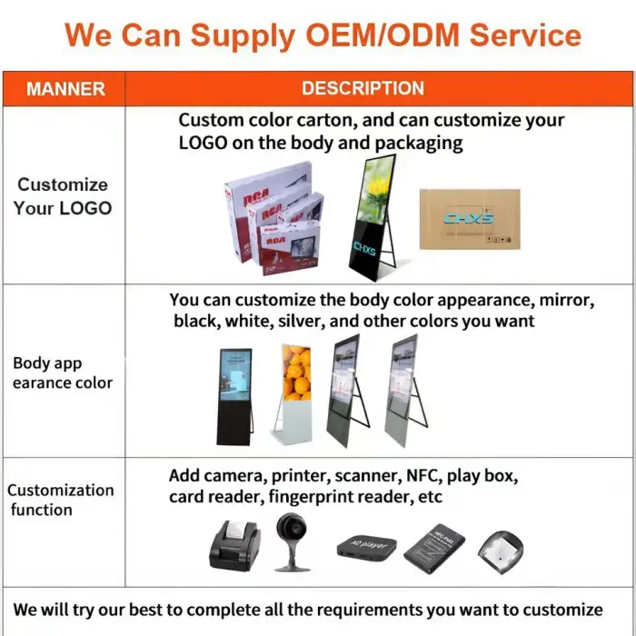 Vertical Mobile Folding Intelligent Electronic Water Sign Advertising Machine Double Pole Floor Lcd Touch Screen Advertising Dig